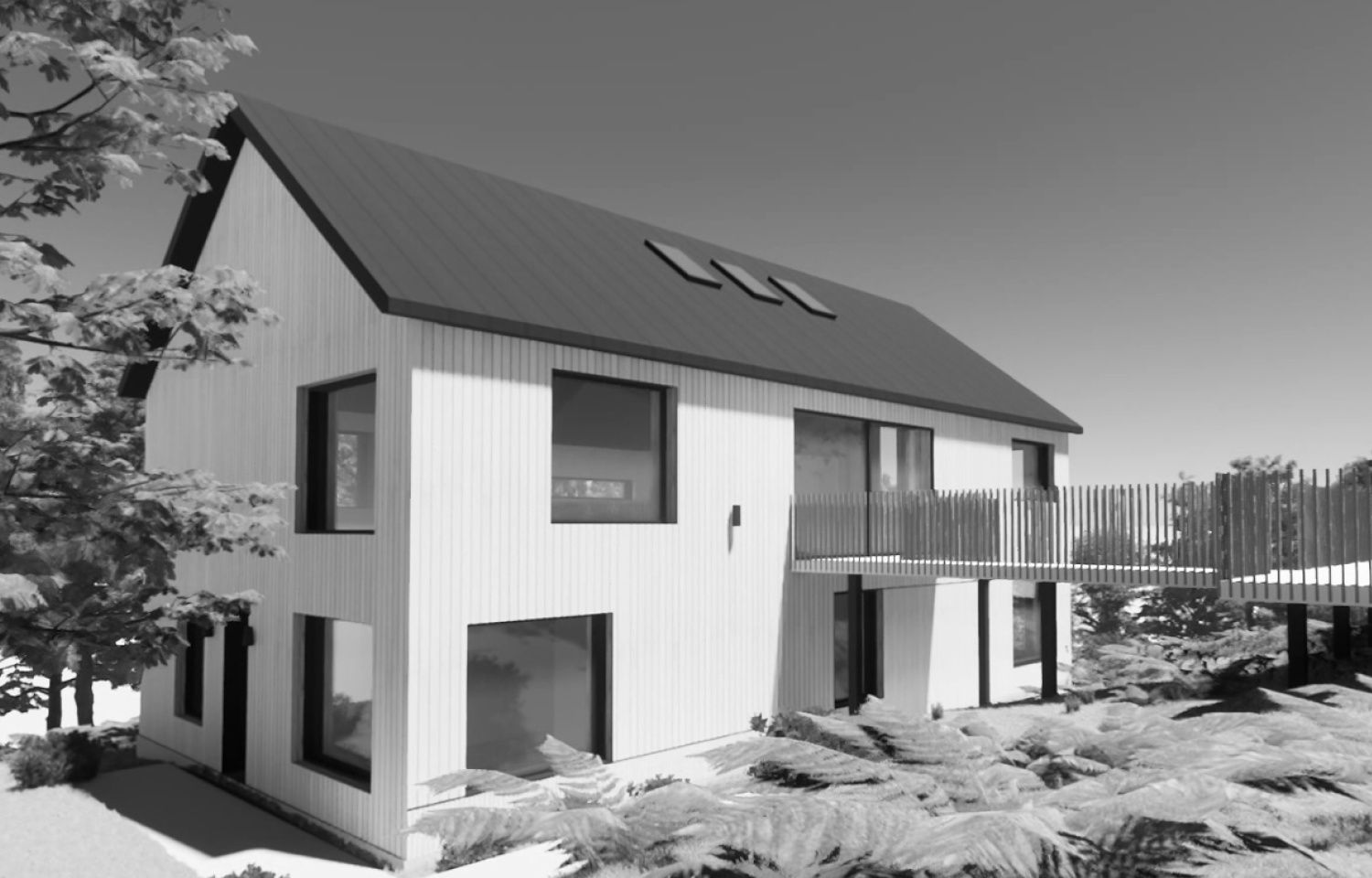 Rendu 3D d'un projet de Maisons unifamiliales près de Montréal/Laval/Longueuil (Grand Montréal) de psb Inc.