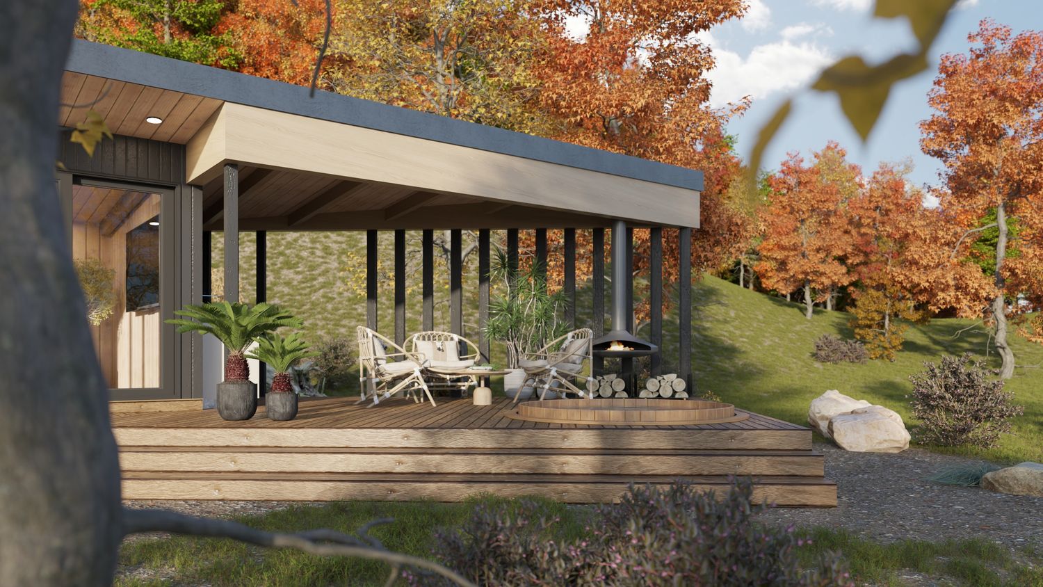 3D Rendering from a Prefab and Modular Houses project near Quebec City - Levis by PakVille
