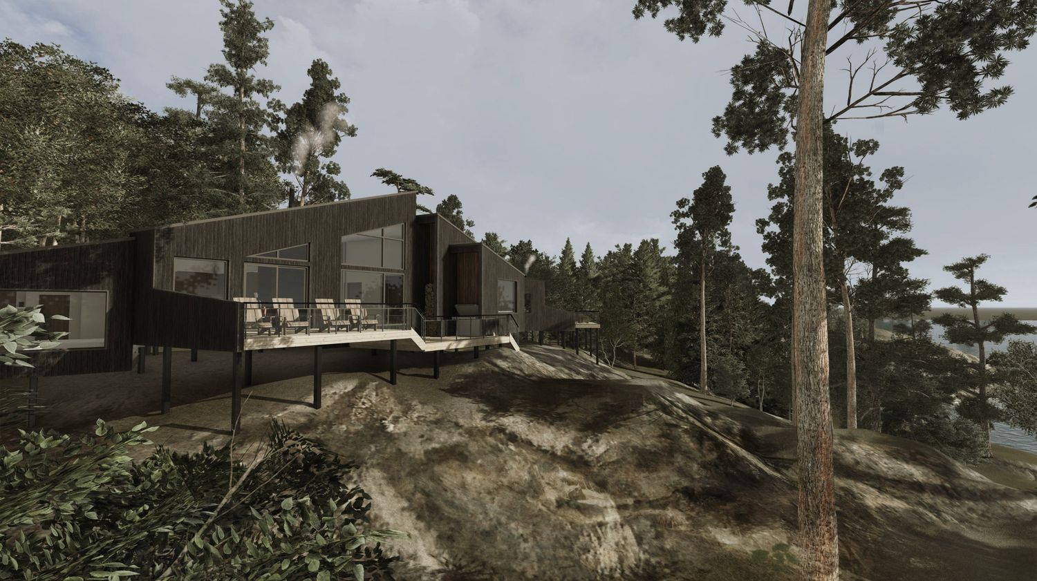 Fachada frontal de un proyecto de tipo Viviendas unifamiliares cerca de Sudbury por poliarchitecture Inc.