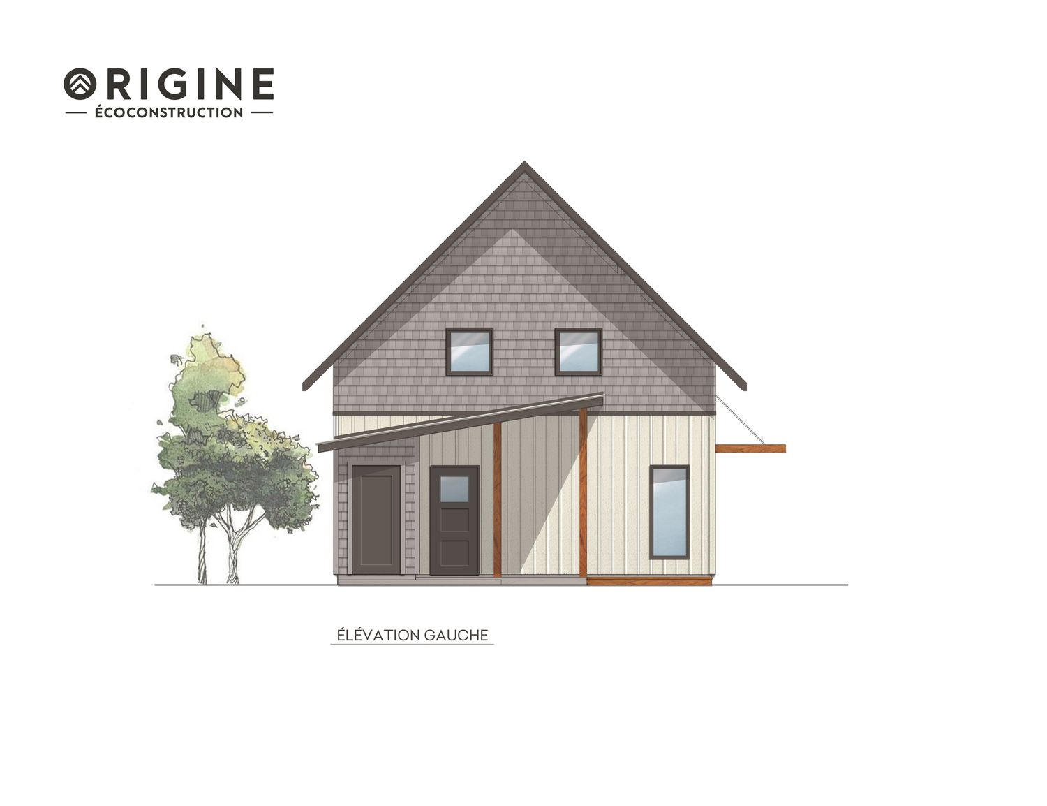 Diagram from a 3D modelings and renderings project near Rimouski (Bas-Saint-Laurent) by ORIGINE Écoconstruction inc.