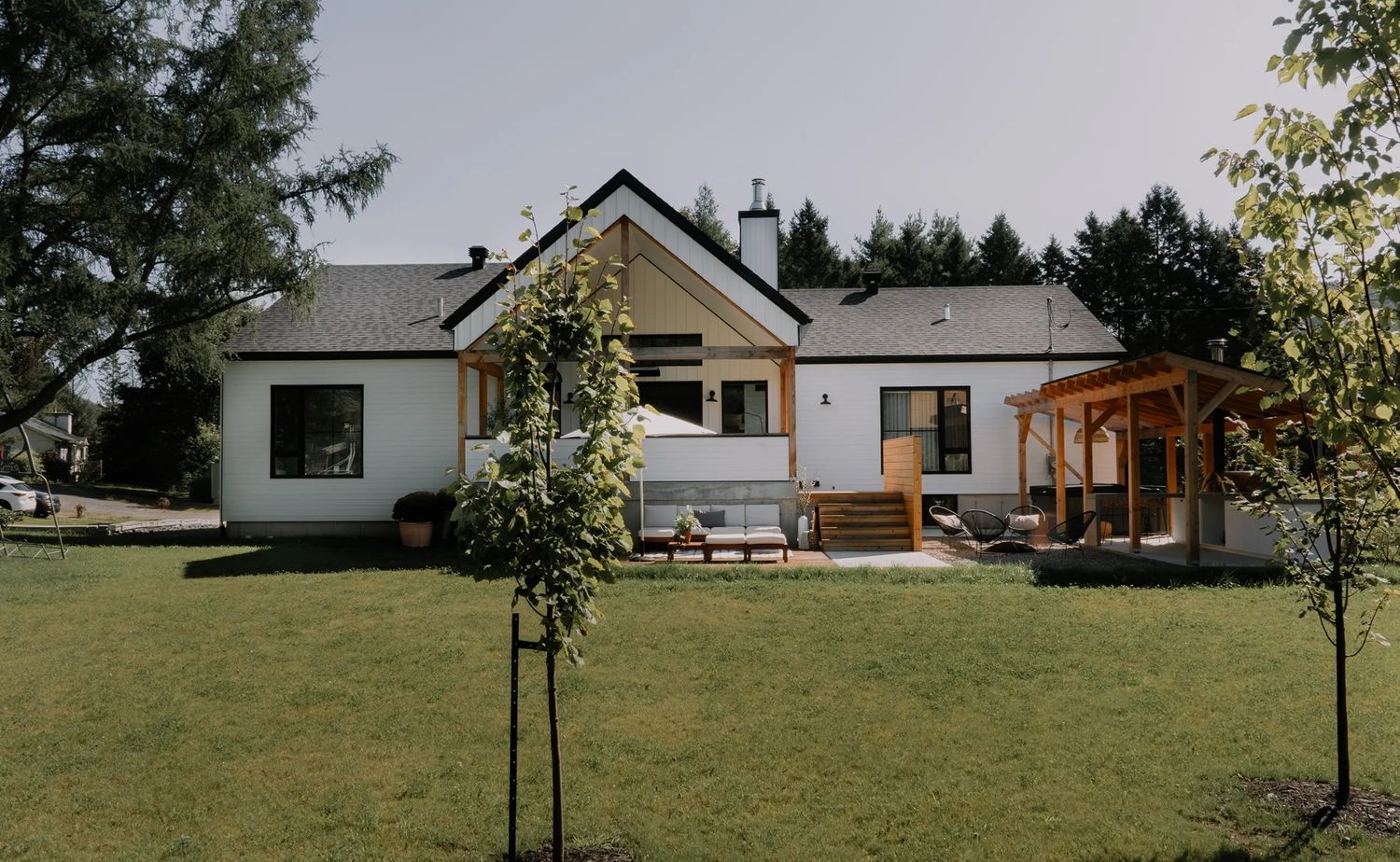 Backyard from a Single family homes project near Saint-Jerome (Laurentides) by Sarrazin Construction