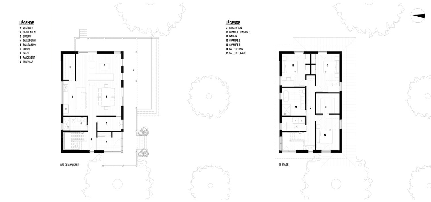 Floor Plan from a Single family homes project near Gatineau (Outaouais) by Studio MMA Architects