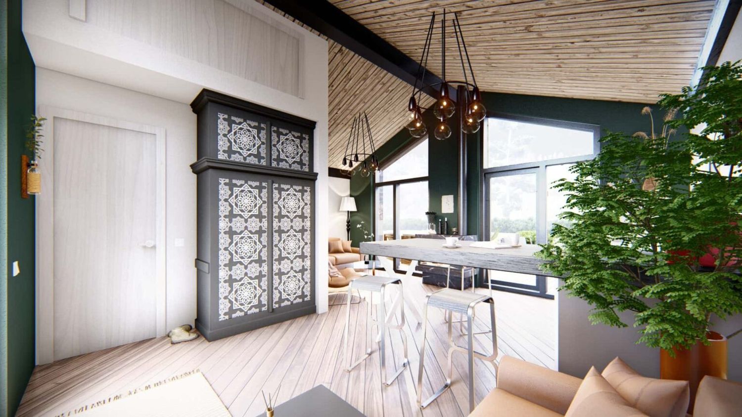 3D Rendering from a Prefab and Modular Houses project near Chico by Eldorado Global Service