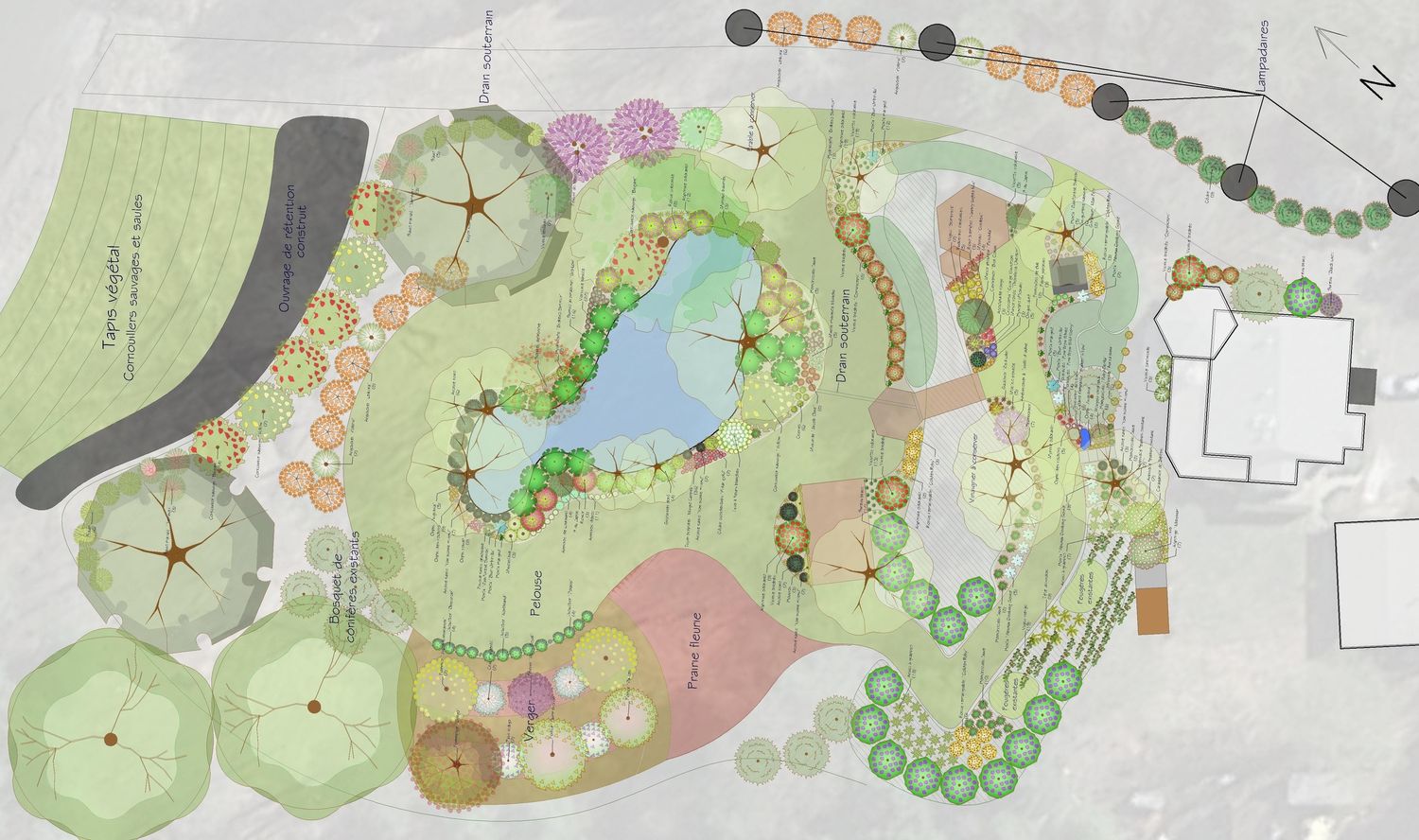 Plan d'aménagement paysager d'un projet de Fleurs, plantes et arbustes extérieur près de Montréal/Laval/Longueuil (Grand Montréal) de Paysage gourmand
