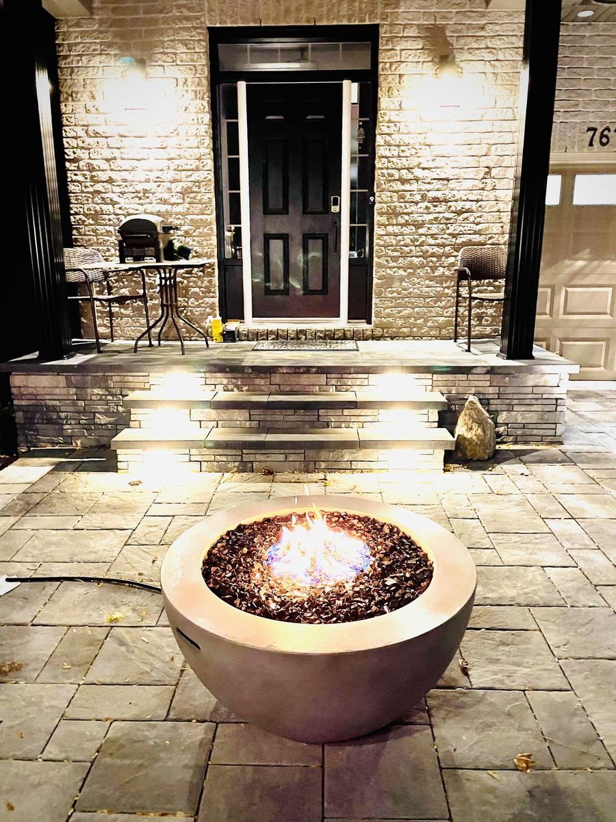 Porch from a Landscaping around a pool project near Ottawa by Zilite Solutions