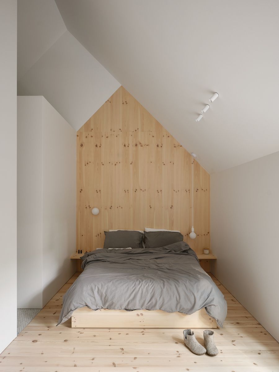 Dormitorio de un proyecto de tipo Viviendas unifamiliares cerca de Granby - Bromont - Cowansville por Stroph Architecture & Design