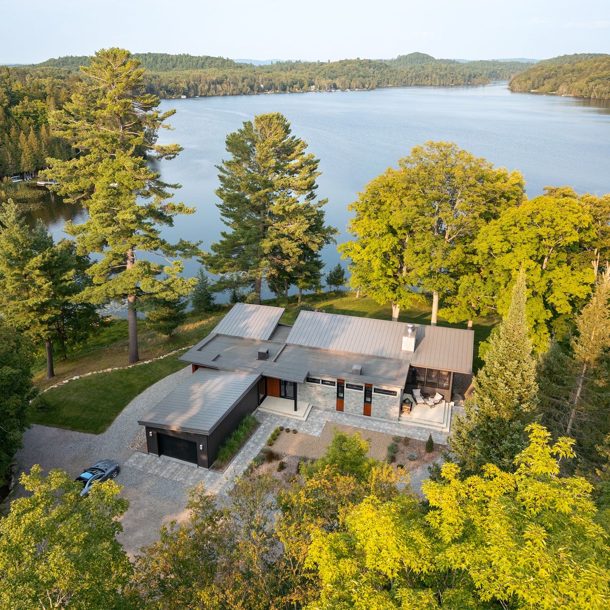 Aerial view from a Single family homes project near Montreal (Greater Montreal) by Studio MMA Architects