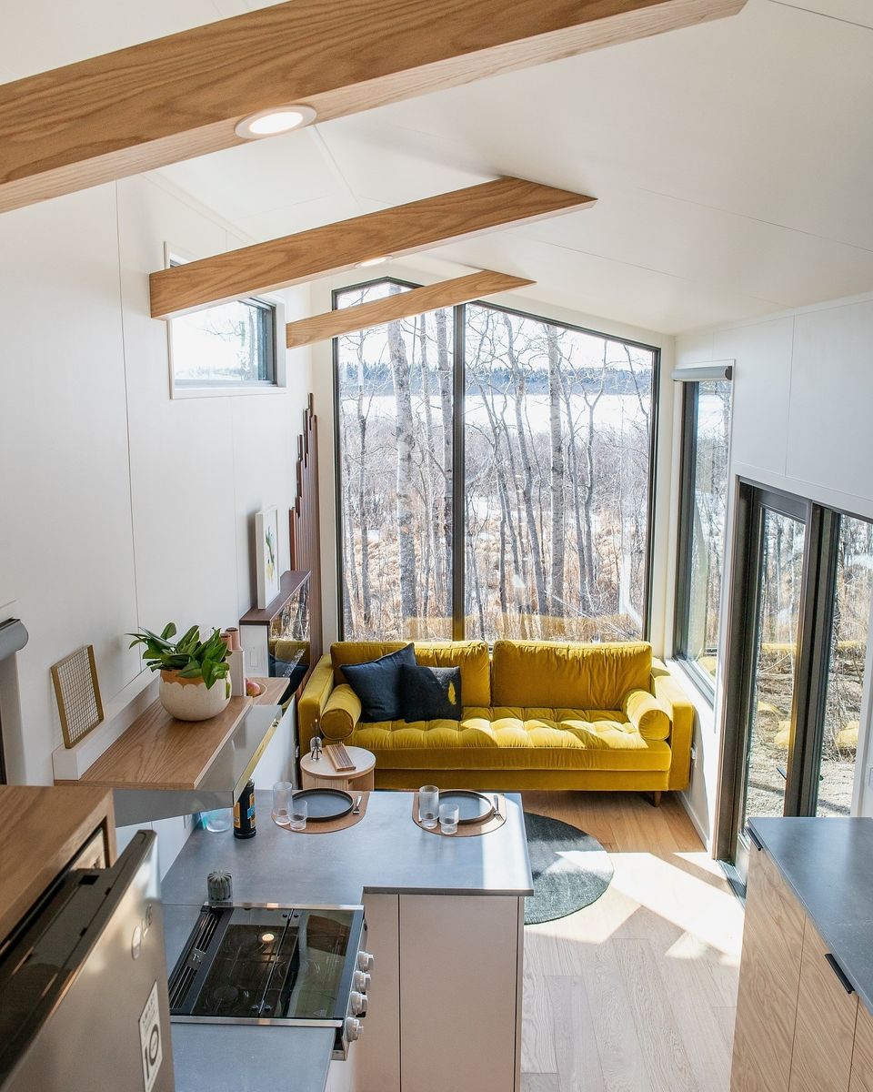 Living Room from a Tiny Houses project near Edmonton by Fritz Tiny Homes