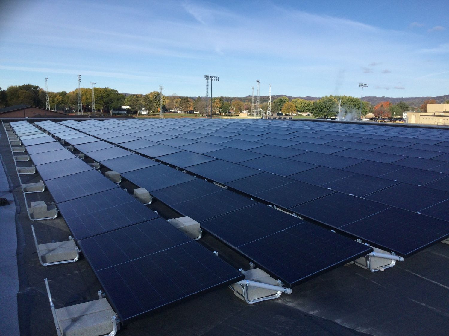 Building mechanicals from a Photovoltaic Solar Panels project near La Crosse by Solar Connection Inc
