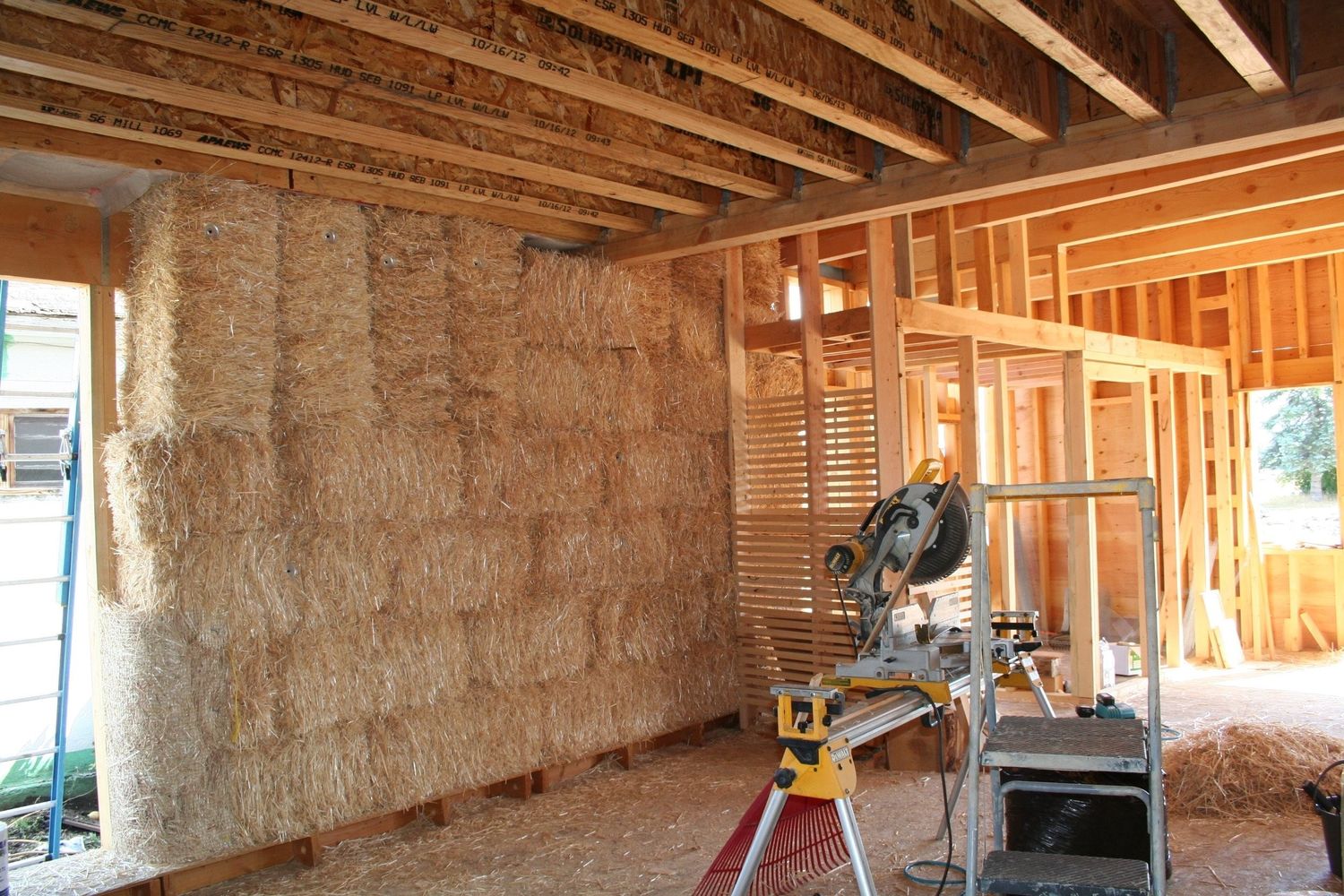 House Construction Interiors from a Straw Bale Walls project near Salt Lake City - Provo by Regenerative Building Solutions