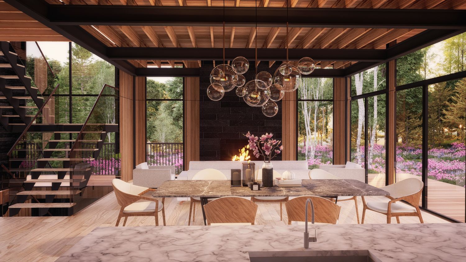 Rendu 3D d'un projet de Maisons unifamiliales près de Montréal/Laval/Longueuil (Grand Montréal) de Shannon Ross architecte