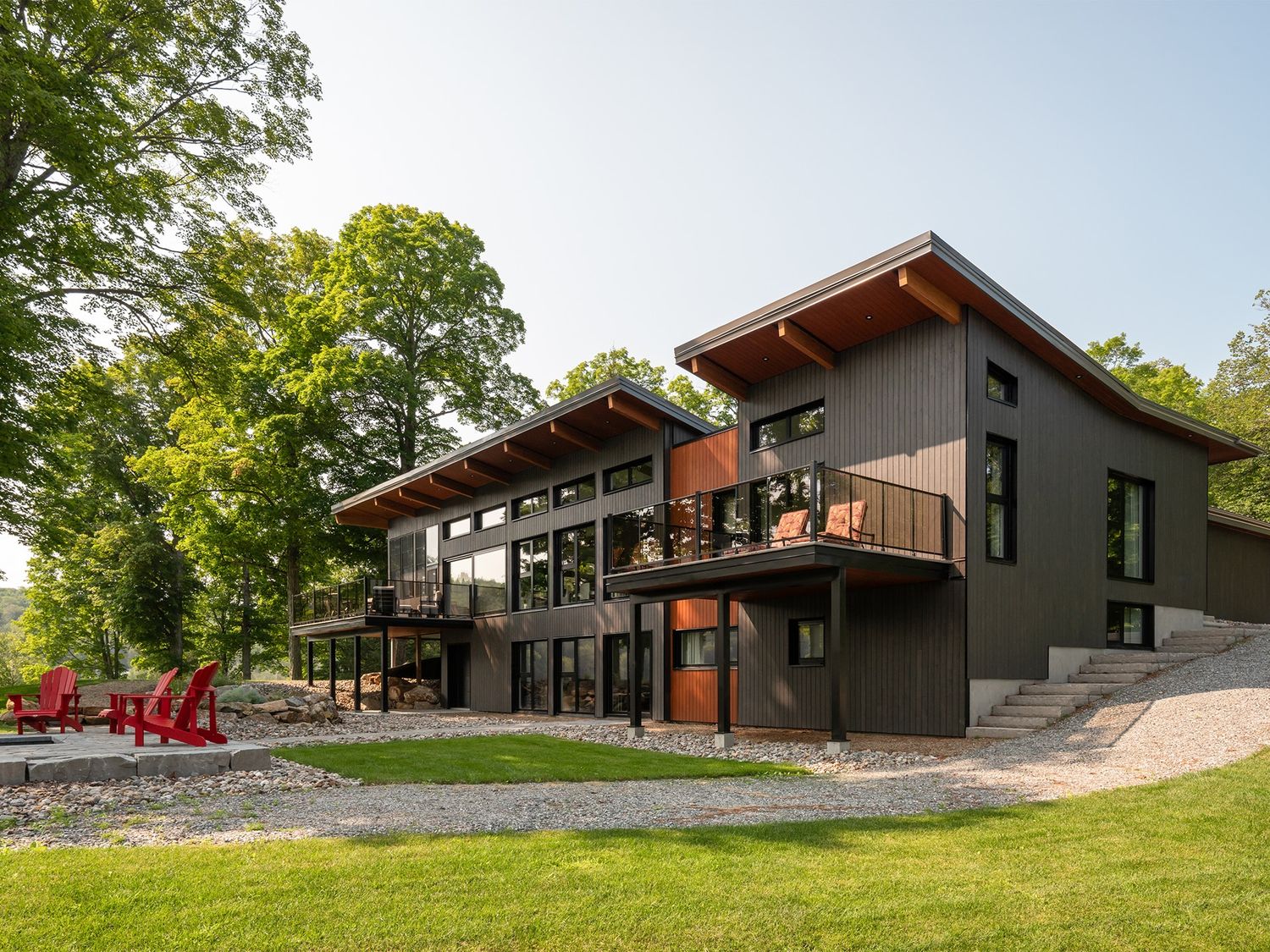 Backyard from a Single family homes project near Montreal (Greater Montreal) by Studio MMA Architects