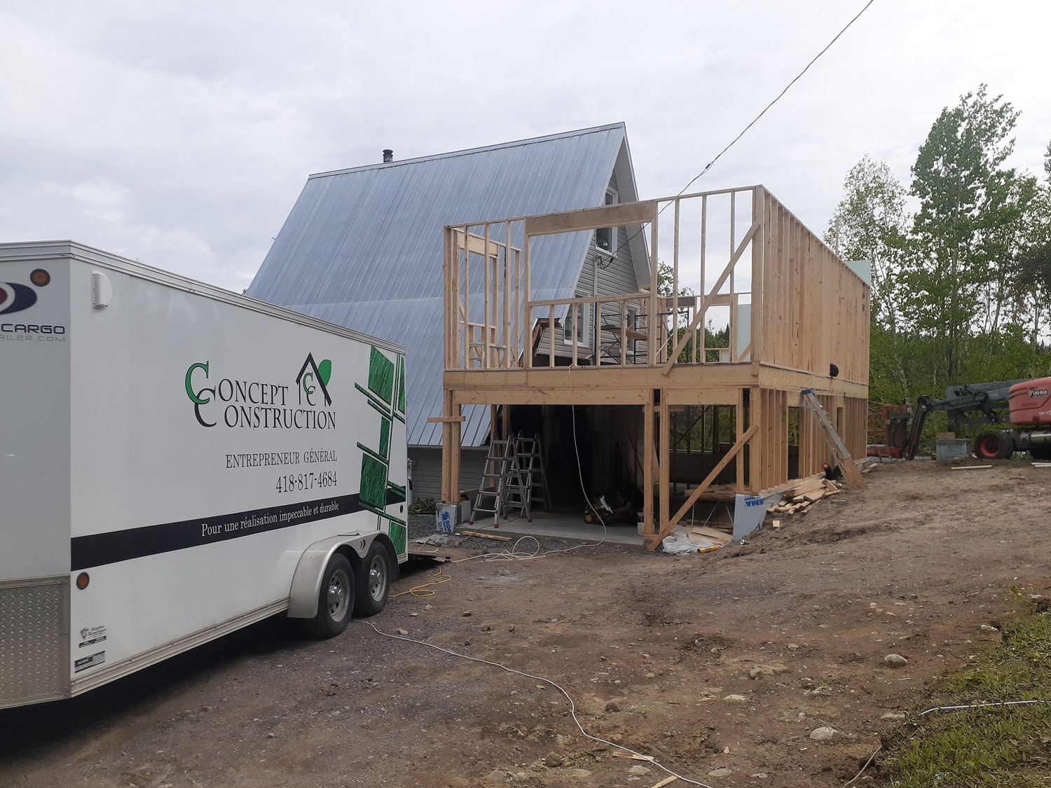 Structures et ossatures d'un projet de Agrandissements de maison près de Québec/Lévis (Ville de Québec) de Concept Construction