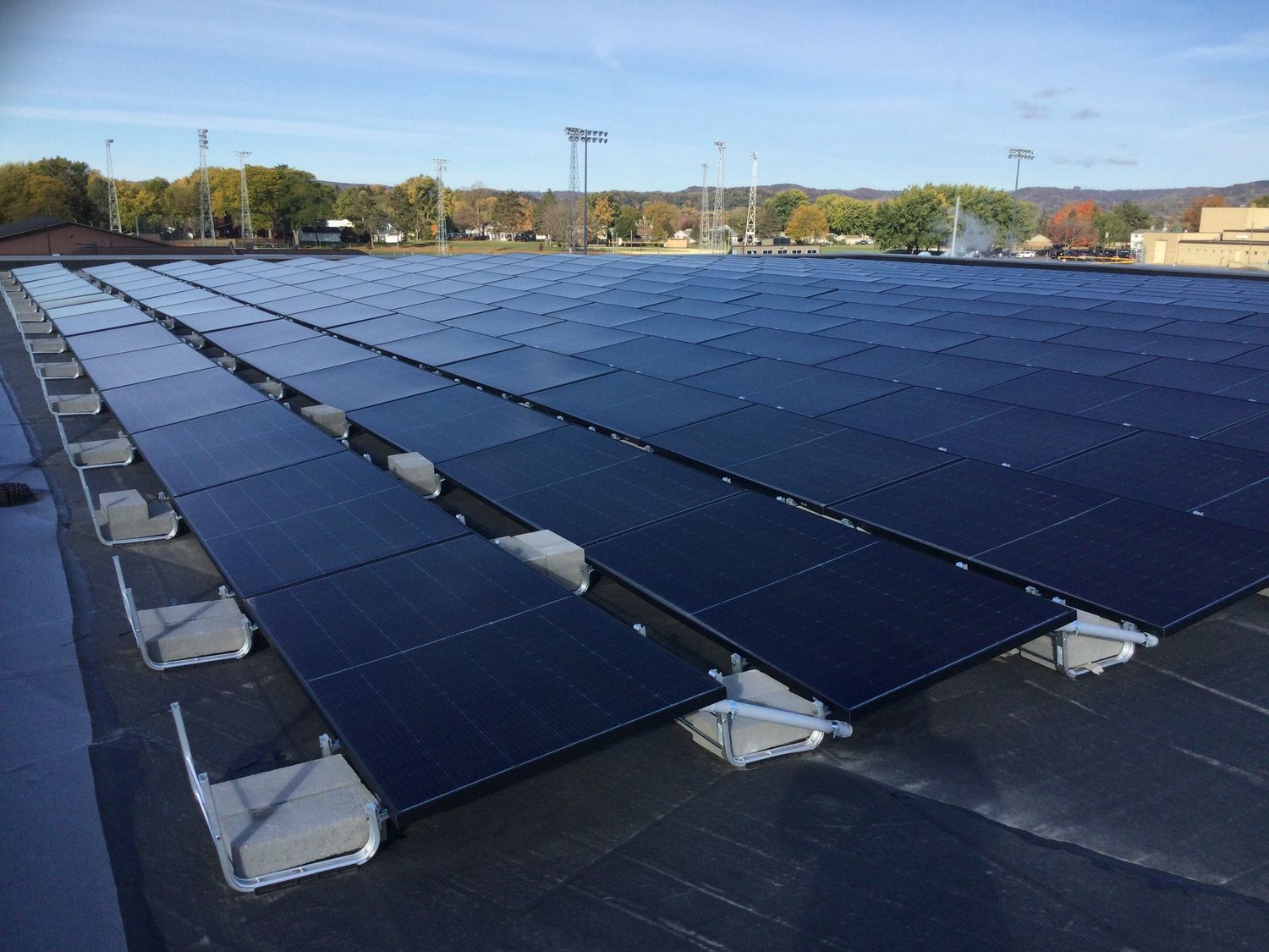 Building mechanicals from a Photovoltaic Solar Panels project near La Crosse by Solar Connection Inc