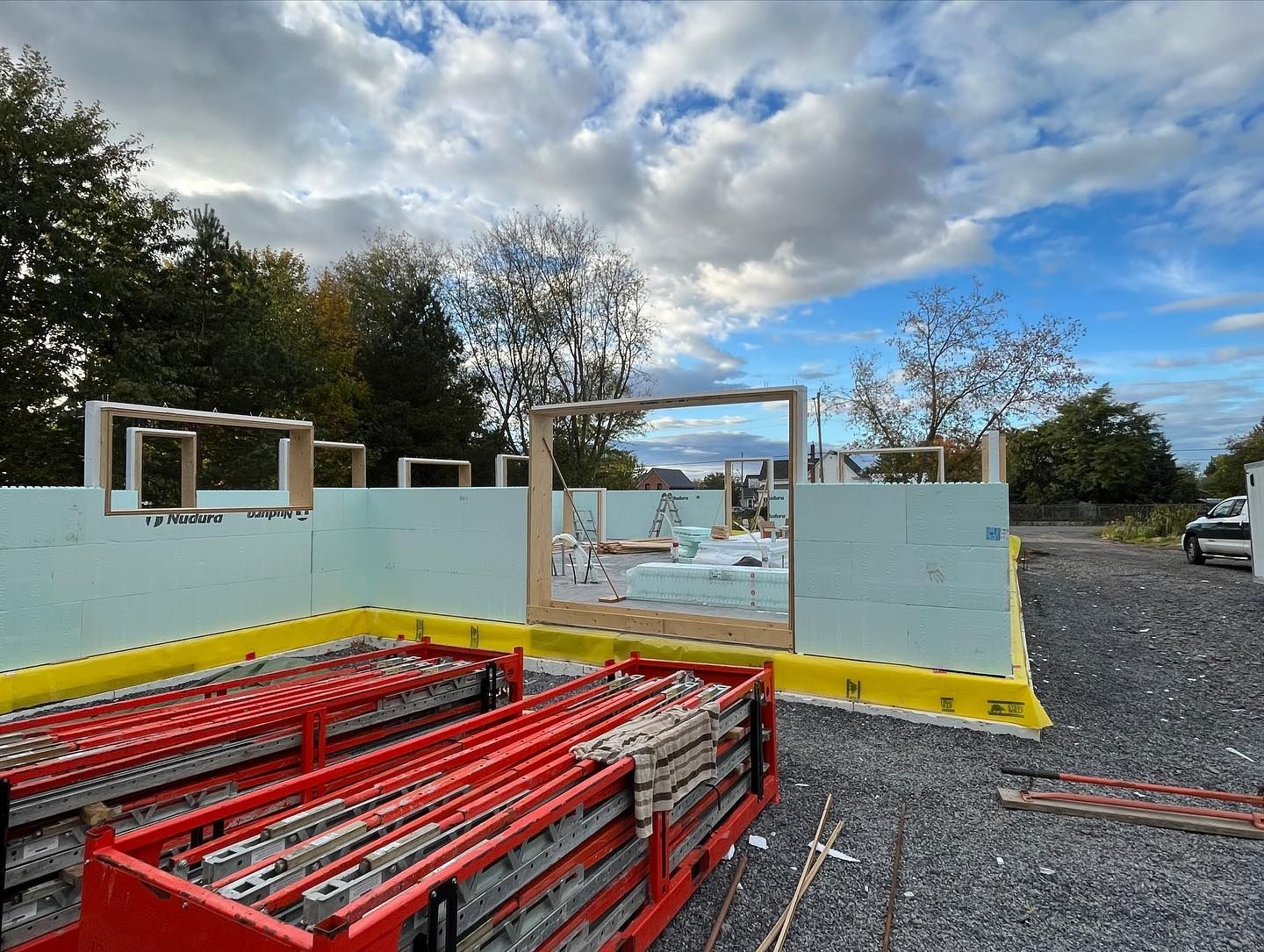 Wall Construction from a Single family homes project near Ottawa by Wilson Architectural Design
