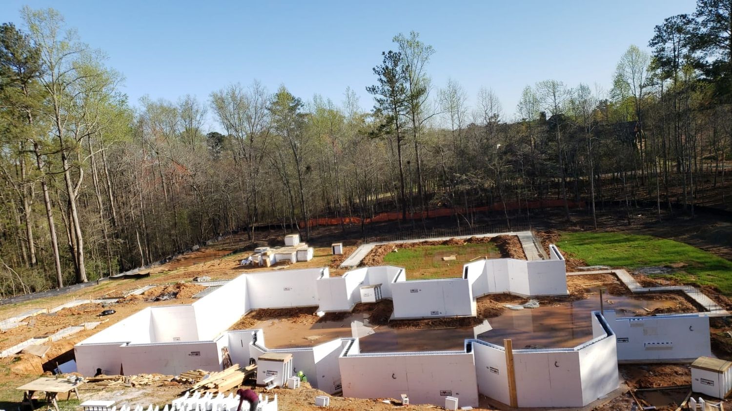 Wall Construction from a Single family homes project near Atlanta by Green Harbor Building Systems LLC