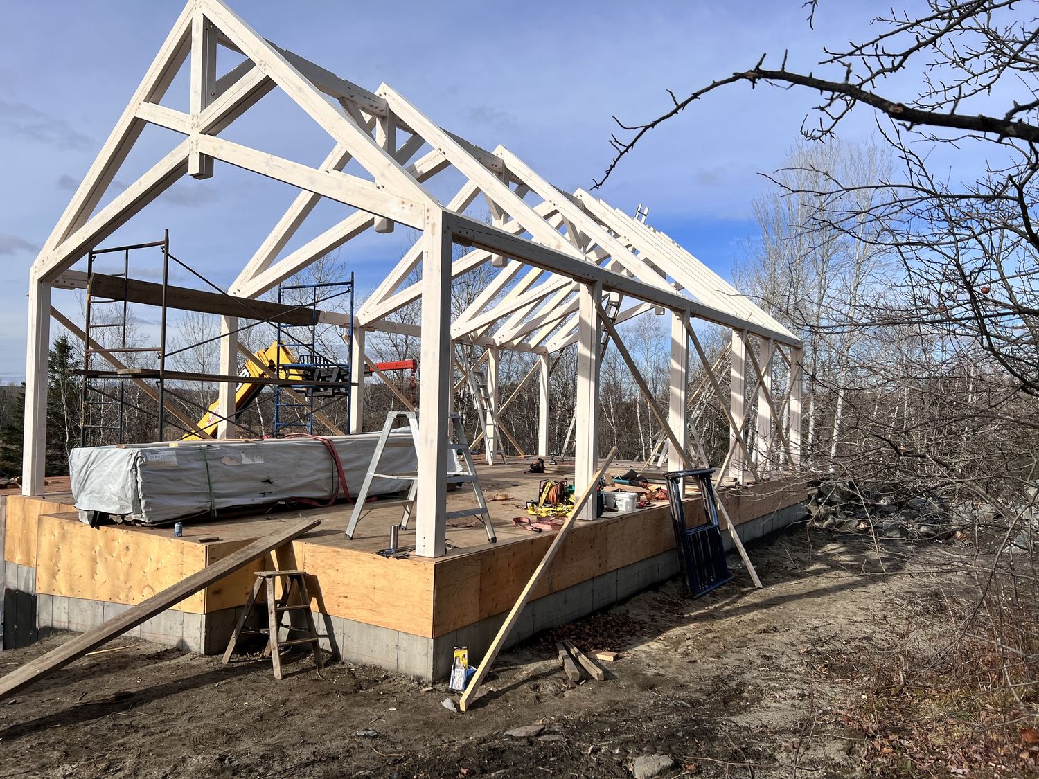 Construcción de muros de un proyecto de tipo Armazones de madera maciza cerca de Sherbrooke (Estrie) por Construction Latulippe