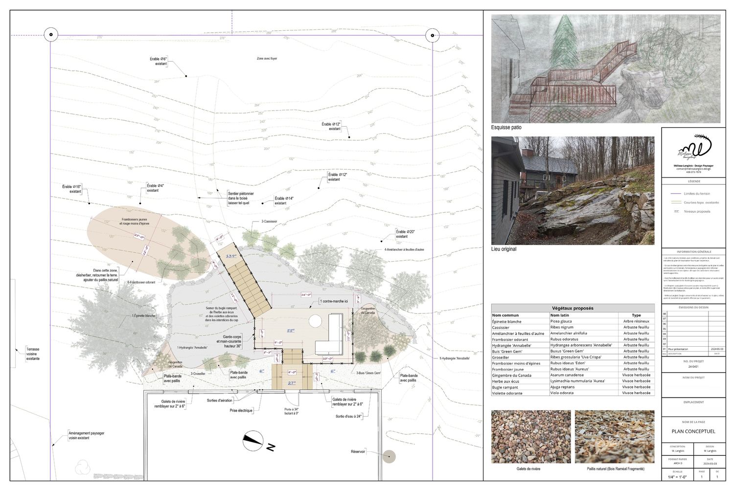 Landscaping Plan from a Landscaping project near Granby - Bromont - Cowansville by Melissa Langlois - Design paysager