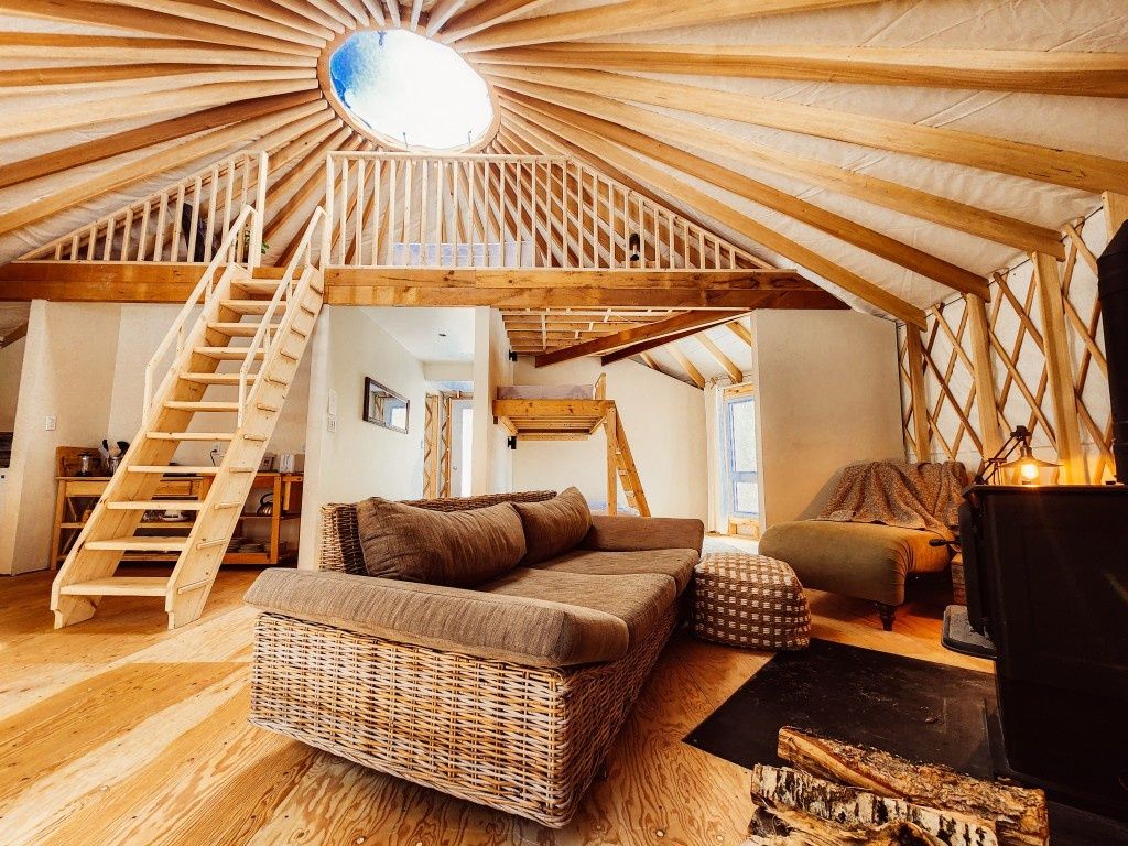 Living Room from a Tiny Houses project near Sherbrooke (Estrie) by Réno-Éco