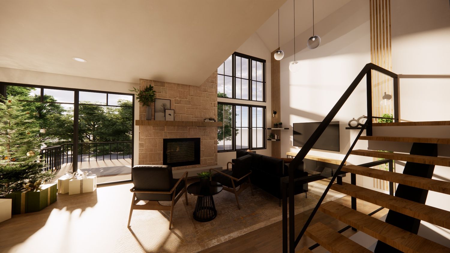 3D Rendering from a Single family homes project near Granby - Bromont - Cowansville by E.L. Concept - Architecture et Design
