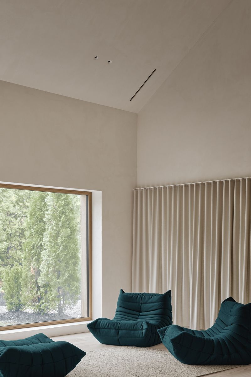 Family Room from a Single family homes project near Granby - Bromont - Cowansville by Atelier L'Abri