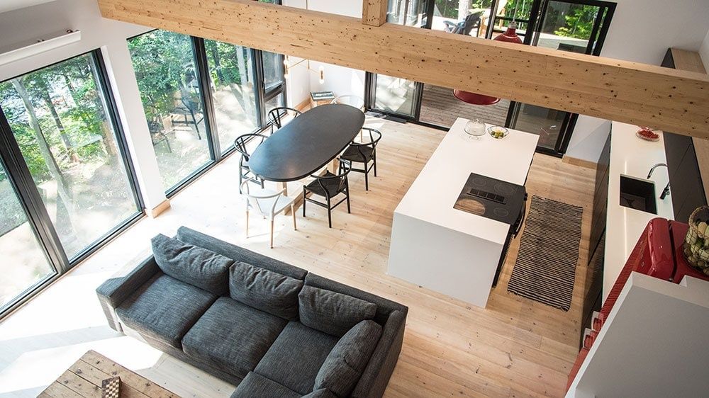Dining Room from a Single family homes project near Montreal (Greater Montreal) by La Caravane d’architecture