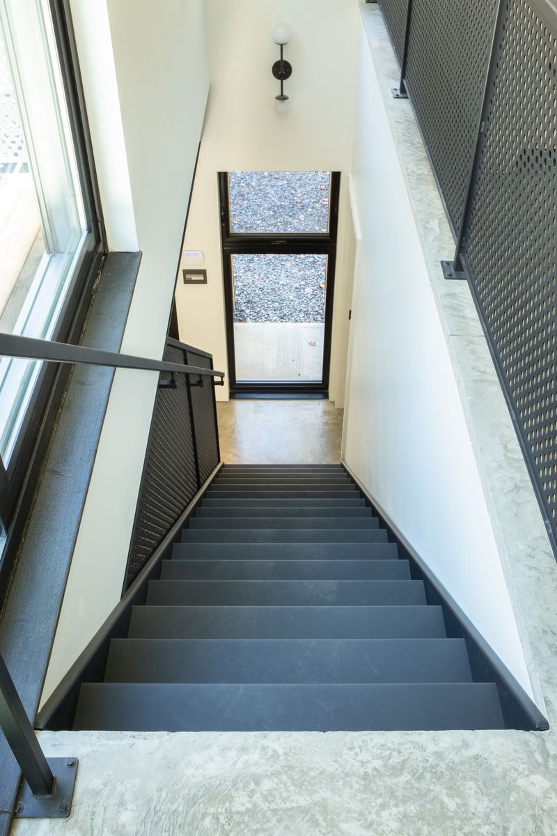 Staircase from a Single family homes project near Sherbrooke (Estrie) by UrbanEco Construction