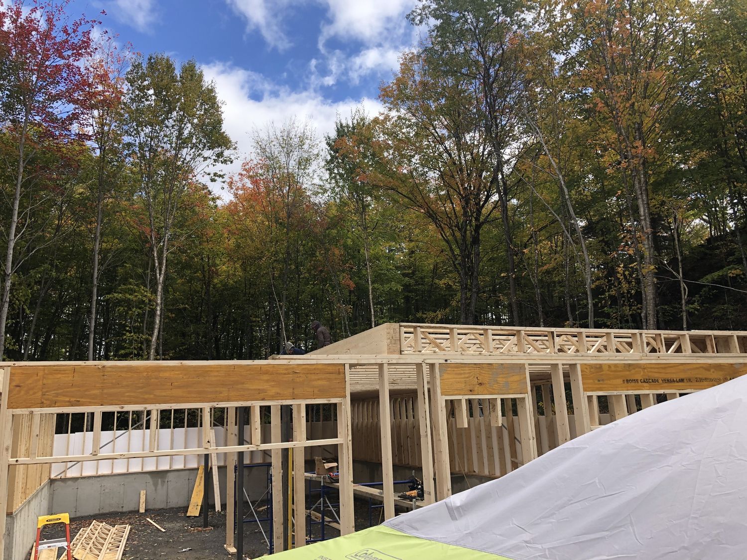 Wall Construction from a Single family homes project near Joliette (Lanaudière) by Les Constructions du Patrimoine J.S. INC.
