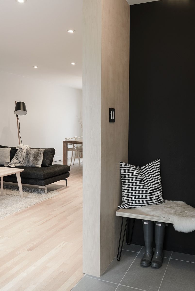 Salón familiar de un proyecto de tipo Viviendas unifamiliares cerca de Montreal (Gran Montreal) por Stroph Architecture & Design