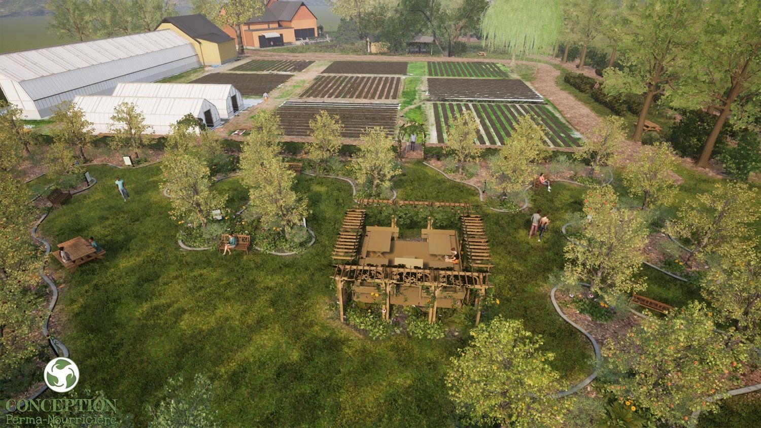 Plan de diseño paisajístico de un proyecto de tipo Planeación Regional y Rural cerca de Ciudad de Quebec - Lévis por Conception Perma-Nourricière