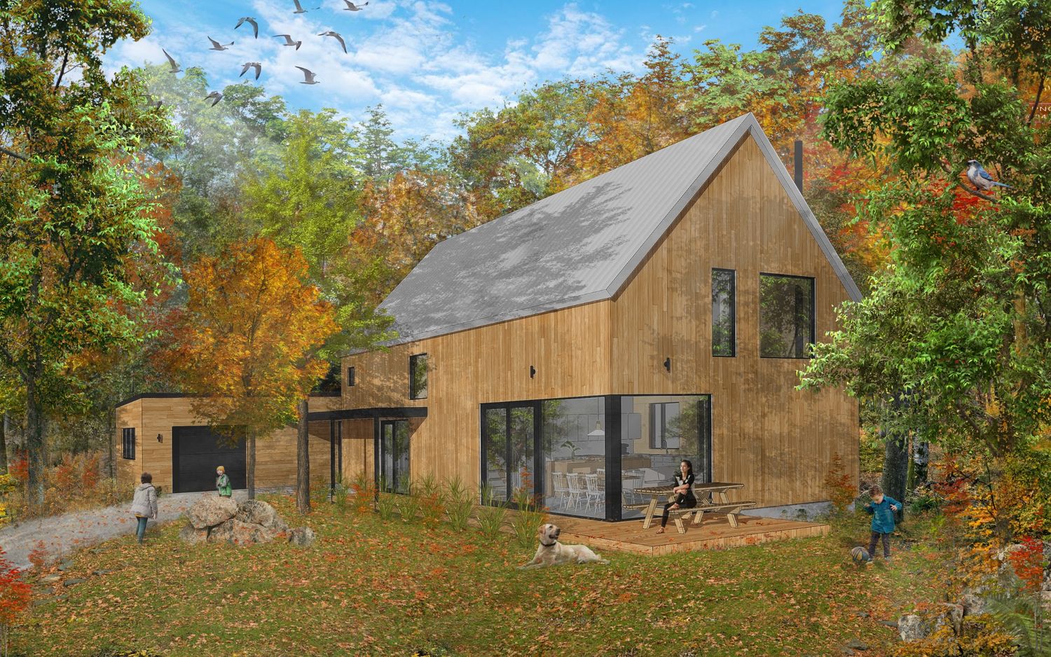 3D Rendering from a Regional & Rural Planning project near Saint-Jerome (Laurentides) by Atelier abcdg
