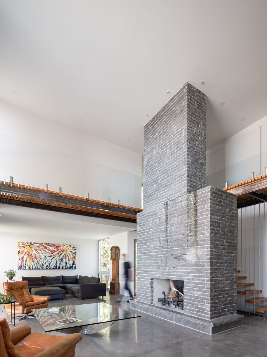 Living Room from a Single family homes project near Gatineau (Outaouais) by Atelier L'Abri