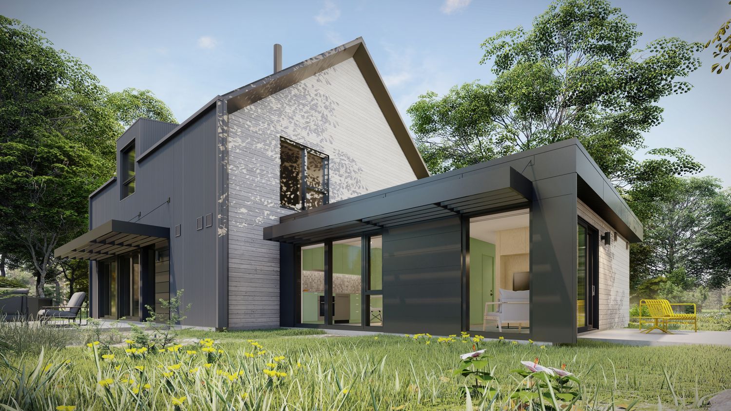 Patio trasero de un proyecto de tipo Viviendas unifamiliares cerca de Montreal (Gran Montreal) por PARA-SOL