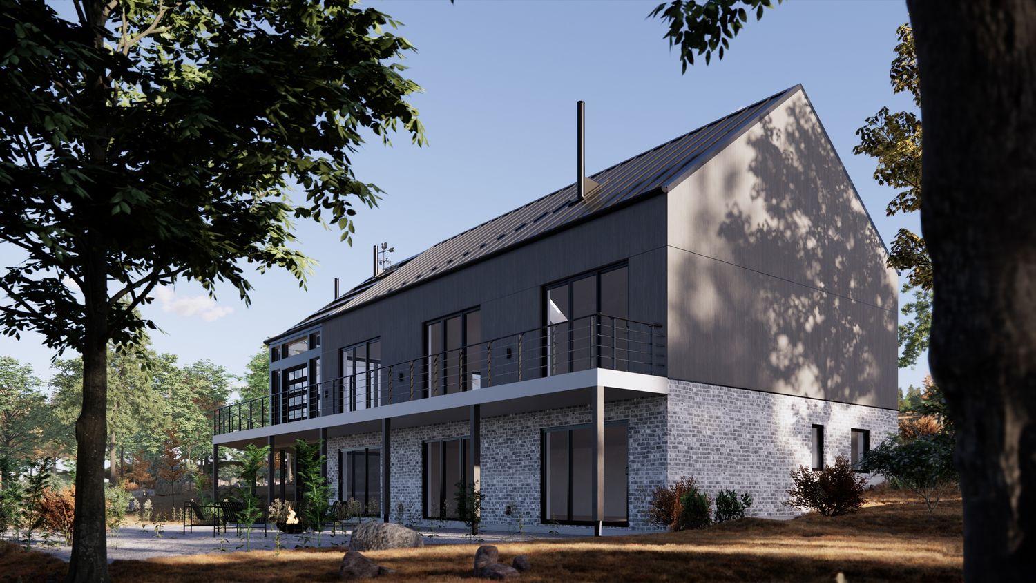 Rendu 3D d'un projet de Maisons unifamiliales près de Québec/Lévis (Ville de Québec) de VA architectures & design