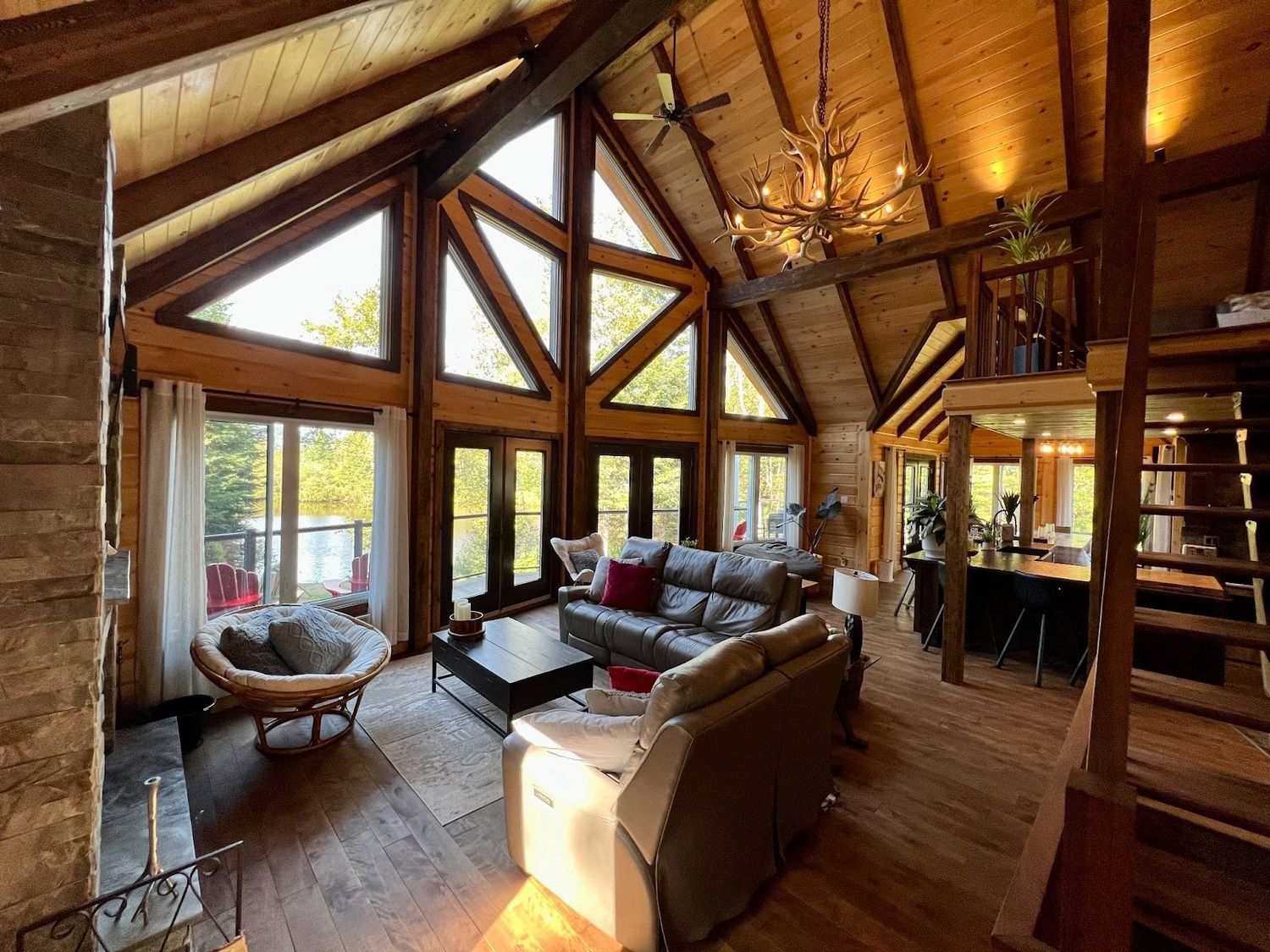 Living Room from a Prefab and Modular Houses project near Joliette (Lanaudière) by Construction Youri Durand inc.