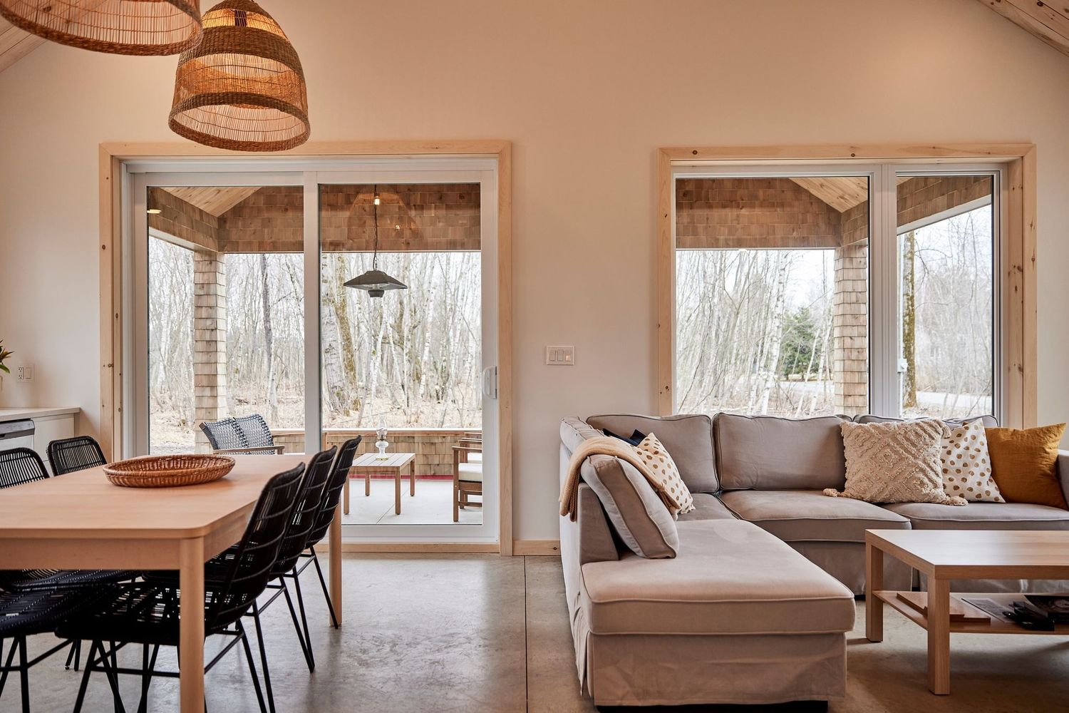 Living Room from a Single family homes project near Granby - Bromont - Cowansville by Ancré. Architecture & Design