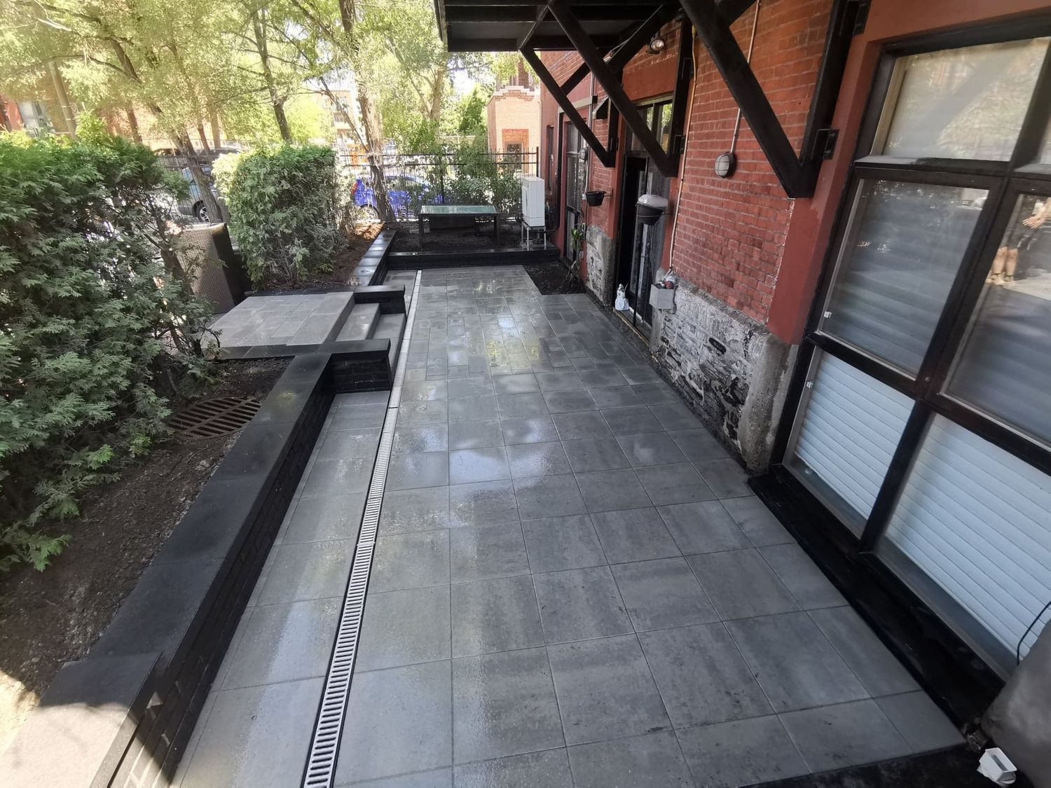Patio & Pergola from a Landscaping around a pool project near Montreal (Greater Montreal) by Pavéo Aménagement