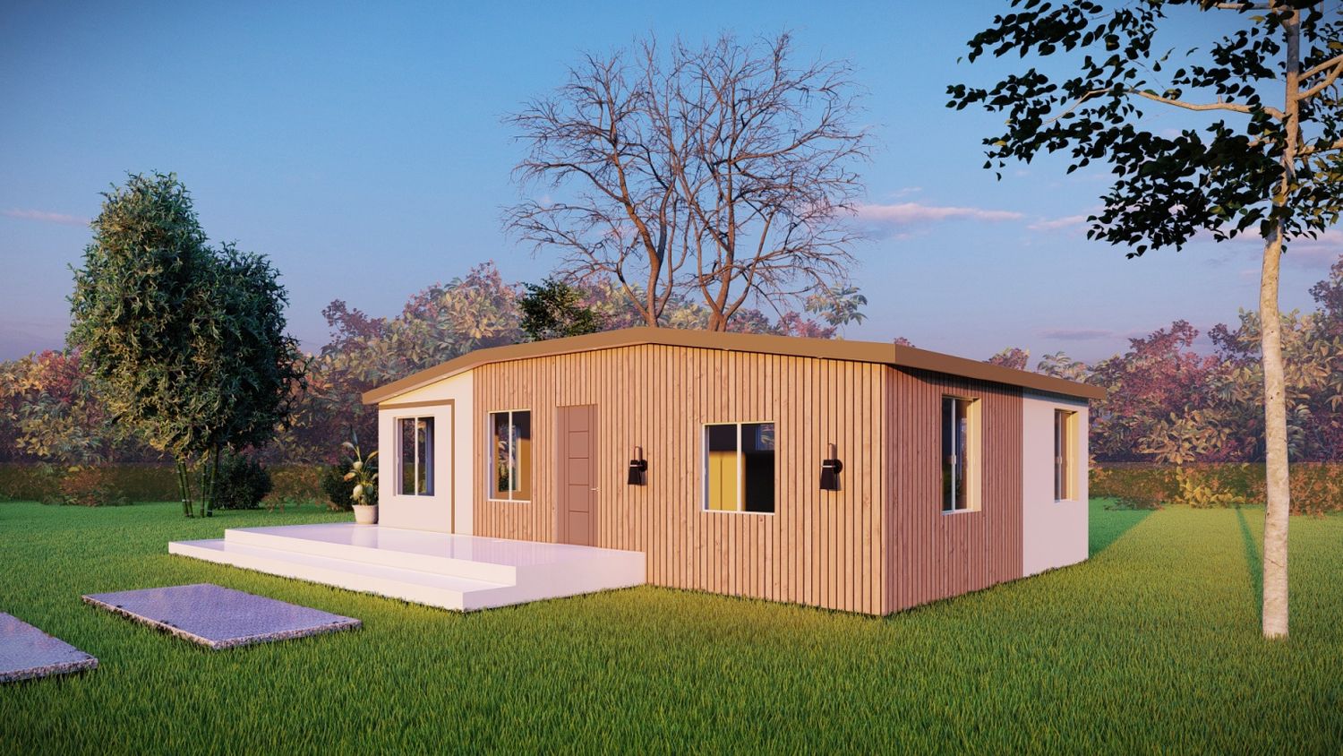 3D Rendering from a Accessory Dwelling Units (ADUs) project near San Diego by California Modulars