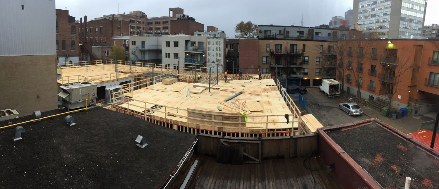 Travaux - Extérieur d'un projet de Condos et logements près de Montréal/Laval/Longueuil (Grand Montréal) de construction F Gagné et fils inc