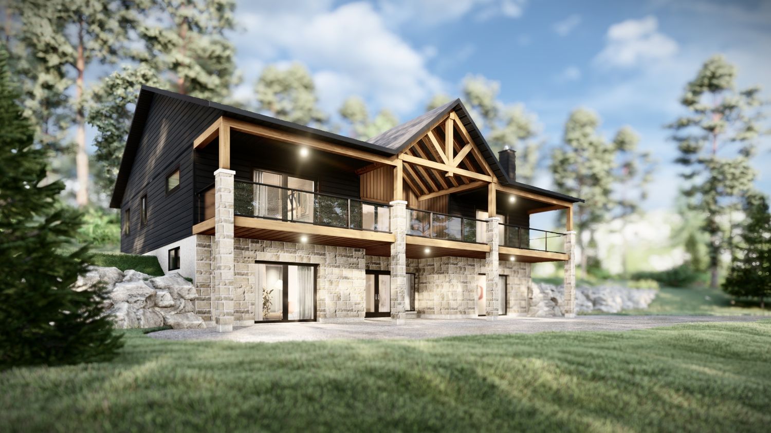 3D Rendering from a Single family homes project near Saint-Jerome (Laurentides) by Conception G.R