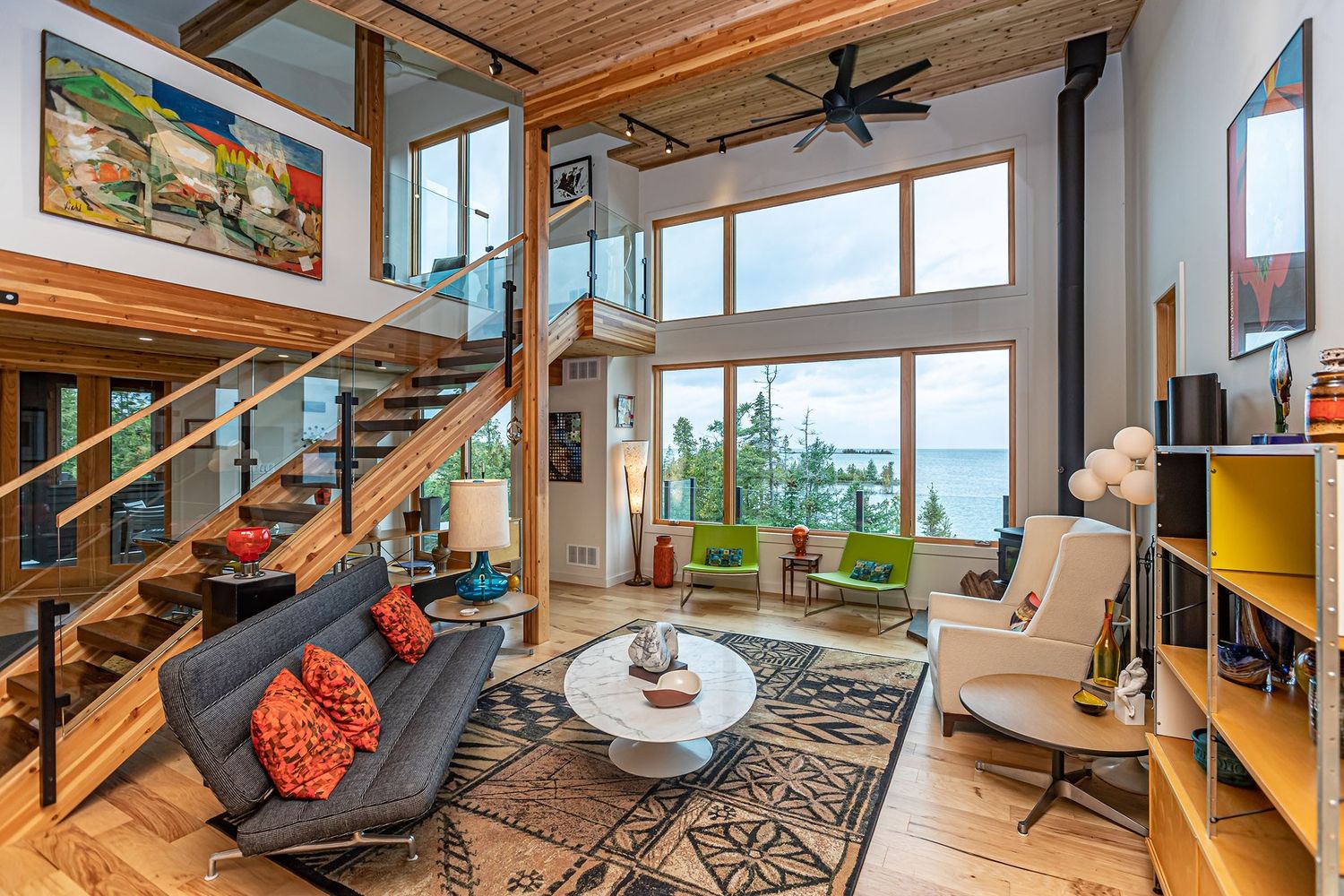 Living Room from a Single family homes project near Barrie by Lindal Cedar Homes