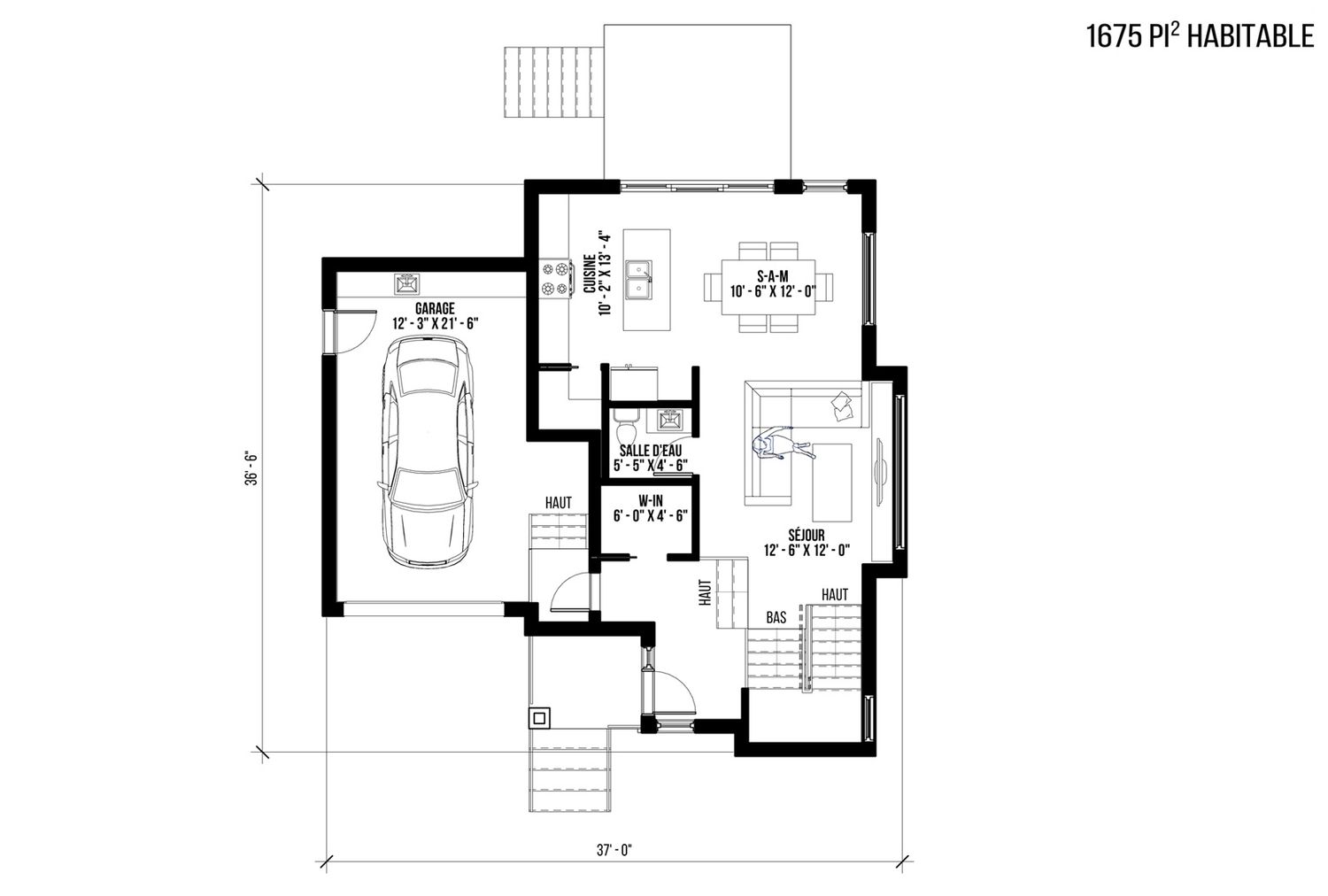 Floor Plan from a Single family homes project near Joliette (Lanaudière) by vib architecture inc.