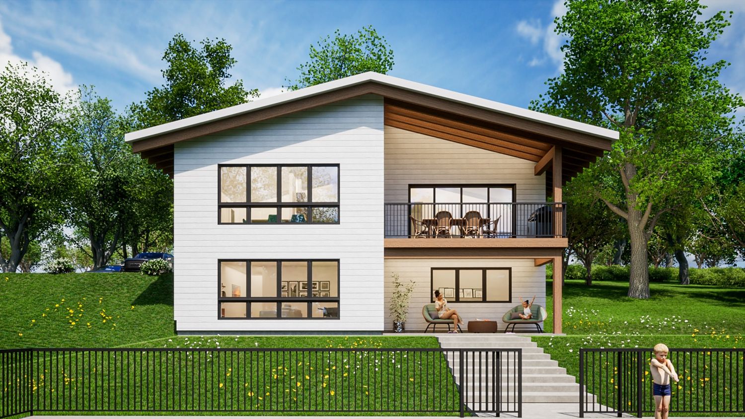 Renderizado en 3D de un proyecto de tipo Viviendas unifamiliares cerca de Joliette (Lanaudière) por vib architecture inc.