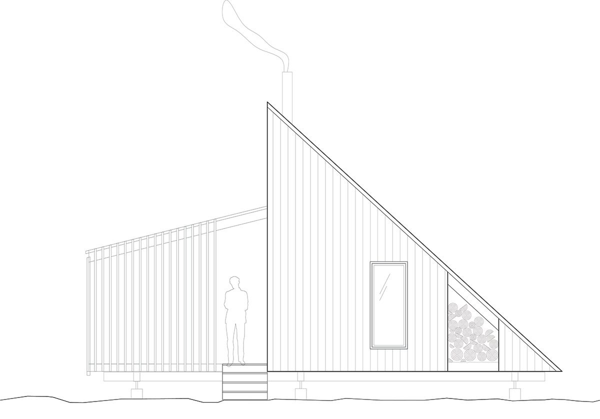 Elevación de un proyecto de tipo Mini casas cerca de Gatineau (Outaouais) por Atelier L'Abri