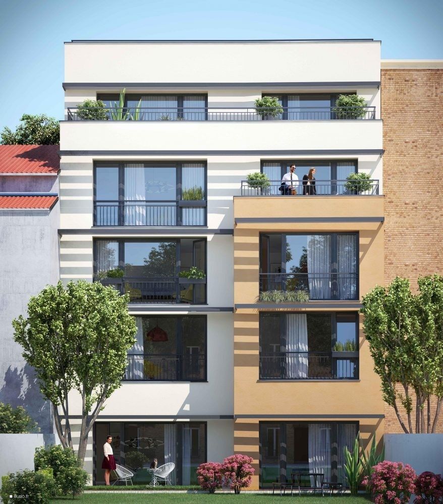Rendu 3D d'un projet de Bâtiments multi-résidentiels et tours d'habitations près de Seine-Saint-Denis (93) de Philippe Zerbib Architecte