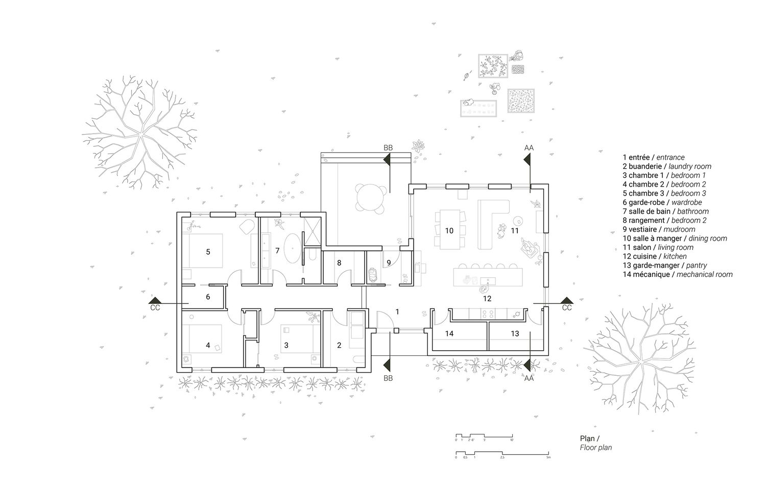 Plan de niveau d'un projet de Maisons unifamiliales près de Montréal/Laval/Longueuil (Grand Montréal) de Écorce architecture écologique