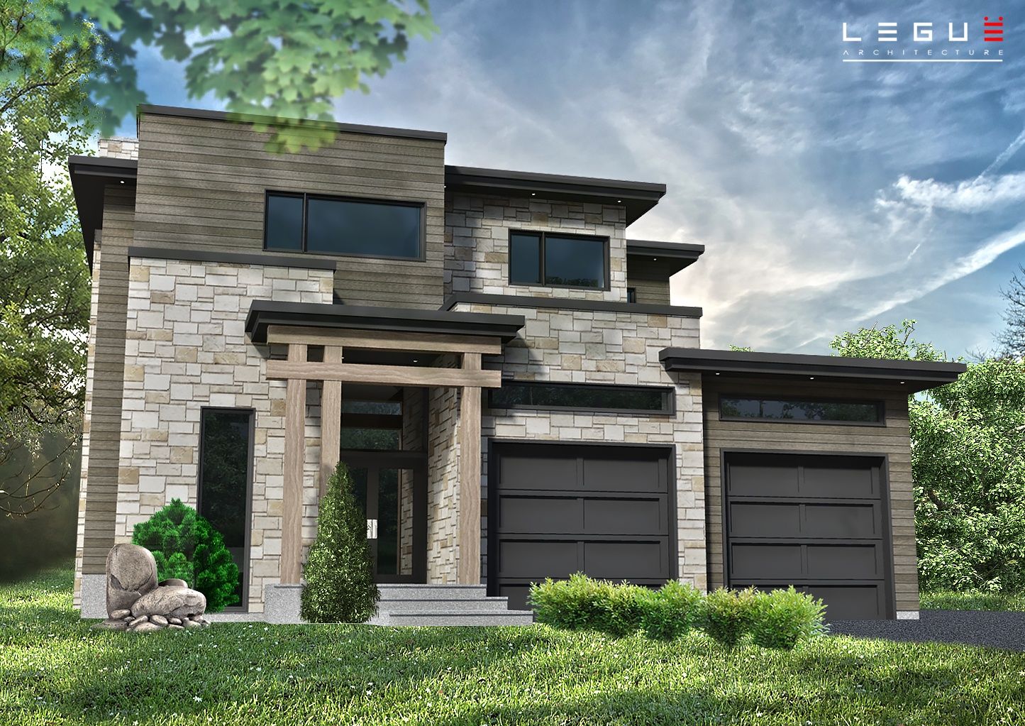 Façade avant d'un projet de Maisons unifamiliales près de Saint-Jérôme/Blainville (Laurentides) de cwn construction inc.