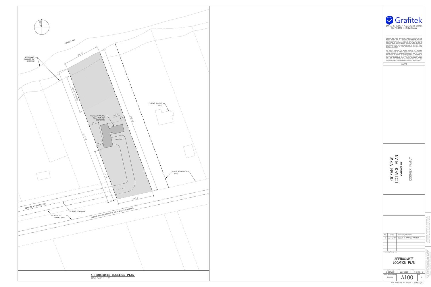 Plan d'implantation et lotissement d'un projet de Photographie d'architecture près de Bathurst - Miramichi de Grafitek