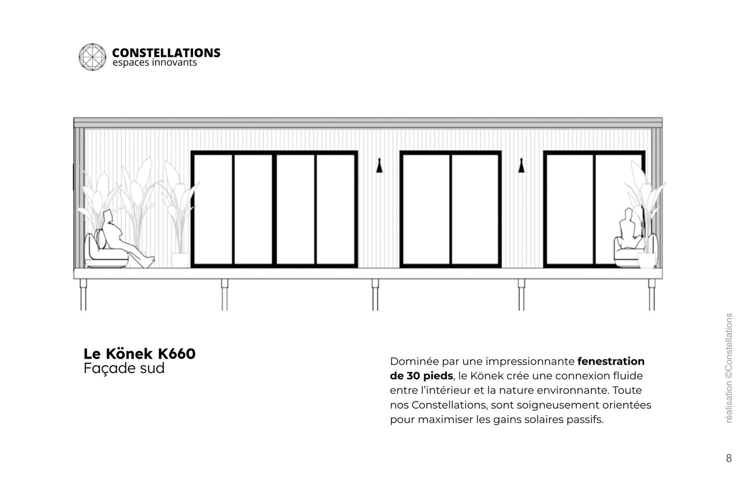 Fachada frontal de un proyecto de tipo Casas Prefabricadas y modulares cerca de Saint-Jérôme (Laurentides) por Constellations