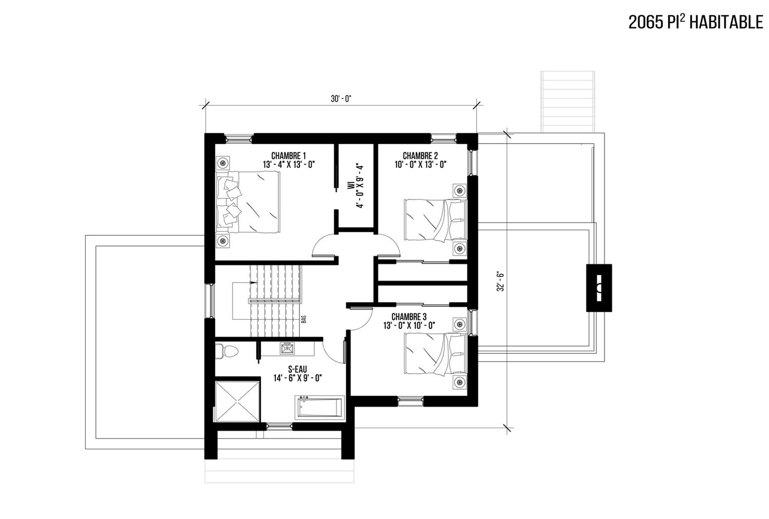 Floor Plan from a Single family homes project near Joliette (Lanaudière) by vib architecture inc.